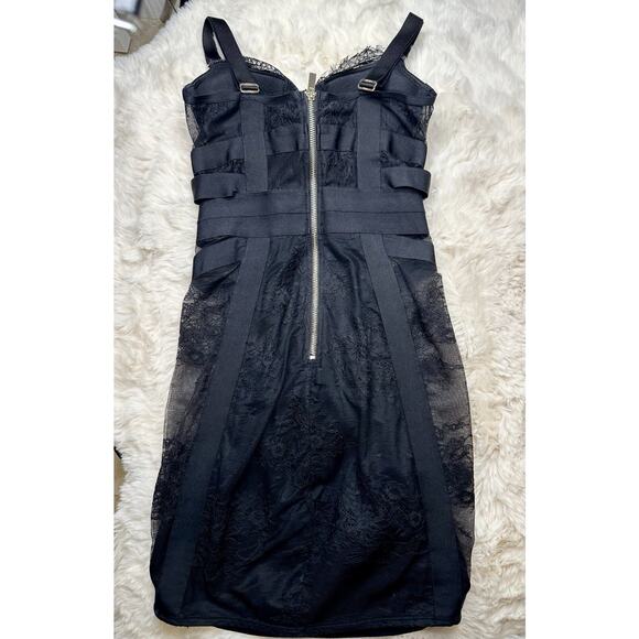 RARE🔥 Honey Birdette ASHLEIGH🖤 Black Gold Lace Push Up Dress 30DD - Picture 6 of 10